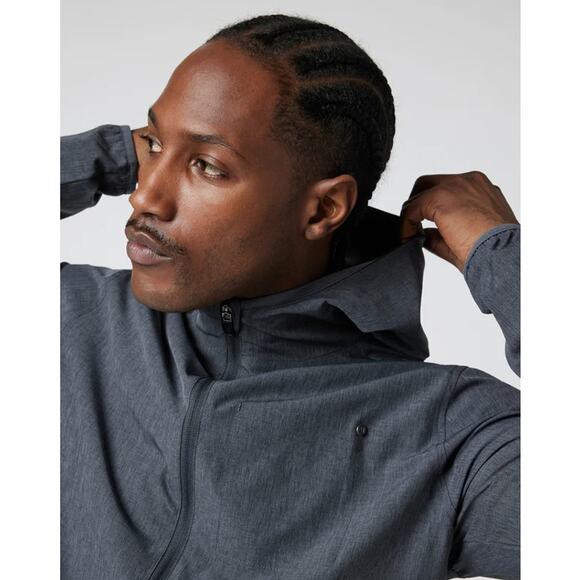 VUORI Outdoor Trainer Shell Jacket Dark Pewter Linen Texture Sz L NWT $118 {BB4} - Picture 3 of 6